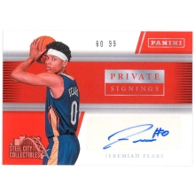 Jeremiah Fears 2026 Panini Private Signings Red Autograph Card 60/99