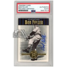 Bob Feller 2001 Upper Deck Cooperstown Collection Autograph Card #22 PSA/DNA (Blue)