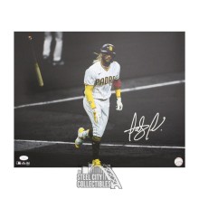 Fernando Tatis Jr Autographed San Diego 16x20 Baseball Photo - JSA (Bat Flip)