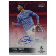 Ferran Torres 2020-21 Topps Stadium Club Chrome UEFA Champions League Red Autograph Card #CA-FT 2/5