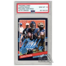 Justin Fields 2021 Panini Donruss Instant Rated Rookie Autograph Card #BW8 PSA/DNA 10 (Light Blue)
