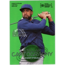 Tony Finau 2024 Upper Deck Skybox Metal Universe Stellar Cartography Green PMG Card #138 8/10