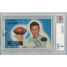 Jim Finks "James" 1955 Bowman Football Card #120 BVG 7 NM