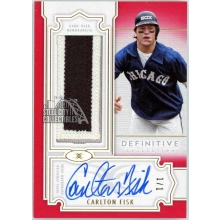 Carlton Fisk 2020 Topps Definitive Game-Used Patch Autograph Card #DARC-CFI 1/1