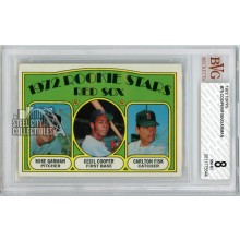 Carlton Fisk 1972 Topps Baseball Red Sox Rookie Stars Card #79 BVG 8