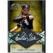 Carlton Fisk 2022 Topps Diamond Icons Gold Silver Ink Autograph Card #SI-CFI 1/1