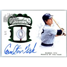 Carlton Fisk 2019 Panini Flawless Moments Emerald Button Autograph Card 1/5