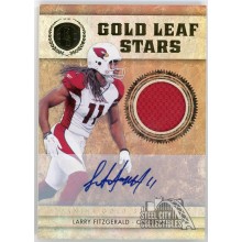 Larry Fitzgerald 2011 Panini Gold Standard Gold Leaf Stars Patch Auto Card 10/10