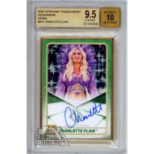 Charlotte Flair 2020 Topps Transcendent WWE Green Autograph Card 11/15 BGS 9.5