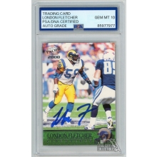London Fletcher 2000 Pacific Rookie Autograph Card #310 PSA/DNA 10