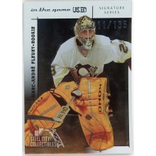 Marc-Andre Fleury 2004-05 In The Game Used Signature Series Rookie Card #134 11/135 (Missing Auto)