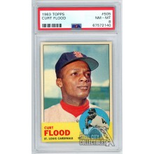 Curt Flood 1963 Topps Card #505 PSA 8 NM-MT