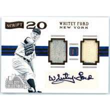 Whitey Ford 2016 Panini Pantheon Script 20 Dual Patch Autograph Card #20-WF 3/3