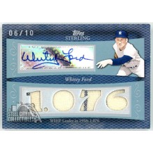 Whitey Ford 2008 Topps Sterling Blue Quad Patch Auto Card #WF88 4CSA-66 06/10