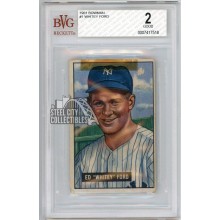 Whitey Ford 1951 Bowman Baseball Card #1 BVG 2