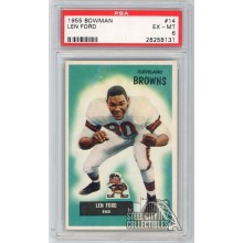 Len Ford 1955 Bowman Rookie Card #14 PSA 6 EX-MT