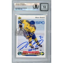 Peter Forsberg 1992-93 Upper Deck Autograph Card #233 HOF 14 BAS 10 (Mikael Renberg)