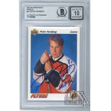Peter Forsberg 1991-92 Upper Deck French Rookie Autograph HOF 14 Card #64 BAS 10