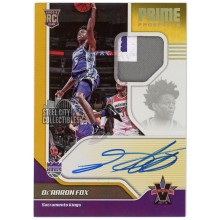 De'Aaron Fox 2017-18 Panini Vanguard Prime Prospects Rookie Patch Autograph Card #140 08/10