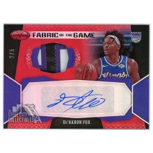 De'Aaron Fox 2020-21 Panini Certified Fabric Of The Game Patch Autograph Card #FG-DAF 2/5