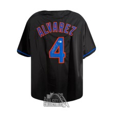Francisco Alvarez Autographed New York Custom Black Baseball Jersey - BAS