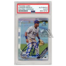 Wander Franco 2019 Bowman Draft Chrome Refractor "El Patron" Autograph Card #BDC-93 PSA/DNA
