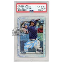 Wander Franco 2020 Bowman Chrome Mojo Autograph Card #BCP-1 PSA/DNA (Light Blue)