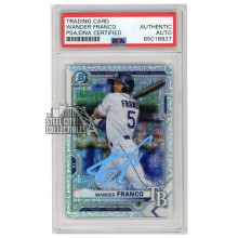 Wander Franco 2021 Bowman Chrome Mojo Autograph Card #BCP-57 PSA/DNA (Light Blue)