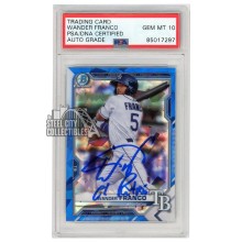 Wander Franco 2021 Bowman Chrome Sapphire "El Patron" Autograph Card #BCP-57 PSA/DNA 10