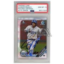 Wander Franco 2019 Bowman Chrome 1st "El Patron" Autograph Card #BCP-100 PSA/DNA 10
