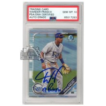 Wander Franco 2019 Bowman Draft Chrome Refractor "El Patron" Autograph Card #BDC-93 PSA/DNA 10