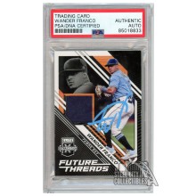 Wander Franco 2021 Panini Elite Extra Edition Future Threads Autograph Card #FTWF PSA/DNA (Light Blue)