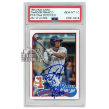 Wander Franco 2020 Topps Update Prospect "MLB Debut 6/22/21" Autograph Card #P-3 PSA/DNA 10