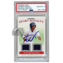 Wander Franco 2020 Upper Deck Goodwin Champions Goudey Sport Royalty Dual Jersey Autograph Card #SRM2-WF PSA/DNA 10