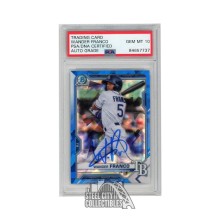 Wander Franco 2021 Bowman Chrome Sapphire Autograph Card #BCP-57 PSA/DNA 10