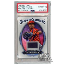 Wander Franco 2020 Upper Deck Goodwin Champions Jersey Autograph Card #M-WF PSA/DNA 10