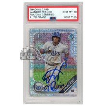 Wander Franco 2019 Bowman Chrome Mojo 1st "El Patron" Autograph Card #BCP-100 PSA/DNA 10