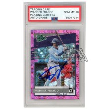 Wander Franco 2020 Panini Donruss Rated Prospect Pink Fireworks Autograph Card #RP-1 PSA/DNA 10