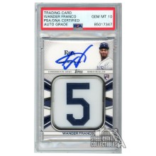 Wander Franco 2022 Topps Series 1 Jersey Number Medallion Autograph Rookie Card #JNM-WF PSA/DNA 10