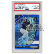 Wander Franco 2020 Panini Prizm Draft Picks Carolina Blue Hyper Autograph Card #PDP116 PSA/DNA (Light Blue)