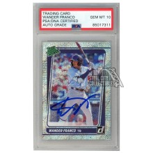 Wander Franco 2021 Panini Donruss Rated Prospect Rapture Autograph Card #RP1 PSA/DNA 10