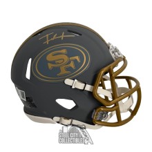 Frank Gore Autographed San Francisco 49ers Slate Mini Football Helmet - BAS (Gold Ink)