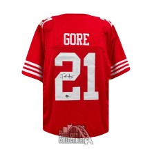 Frank Gore Autographed San Francisco Custom Red Football Jersey - BAS