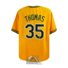 Frank Thomas Autographed Oakland Custom Yellow Baseball Jersey - BAS (5 Signed)