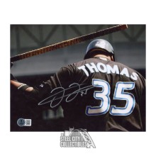 Frank Thomas Autographed Toronto 8x10 Baseball Photo - BAS (Back)