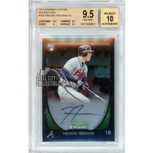 Freddie Freeman 2011 Bowman Chrome Refractor Rookie Autograph Card #205 279/500 BGS 9.5