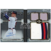 Freddie Freeman 2014 Triple Threads Jumbo Game-Used Patch Auto Booklet 3/3