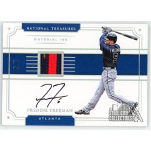 Freddie Freeman 2017 Panini National Treasures Patch Auto Card #MI-FF 2/5