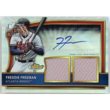 Freddie Freeman 2011 Topps Finest Refractor Rookie Dual Jersey Autograph Card #72 386/499