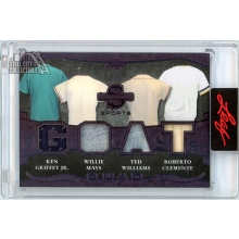 Ken Griffey Jr Willie Mays Ted Williams Roberto Clemente 2026 Leaf Spectacular GOATs Relic Card #TGS-2 1/1